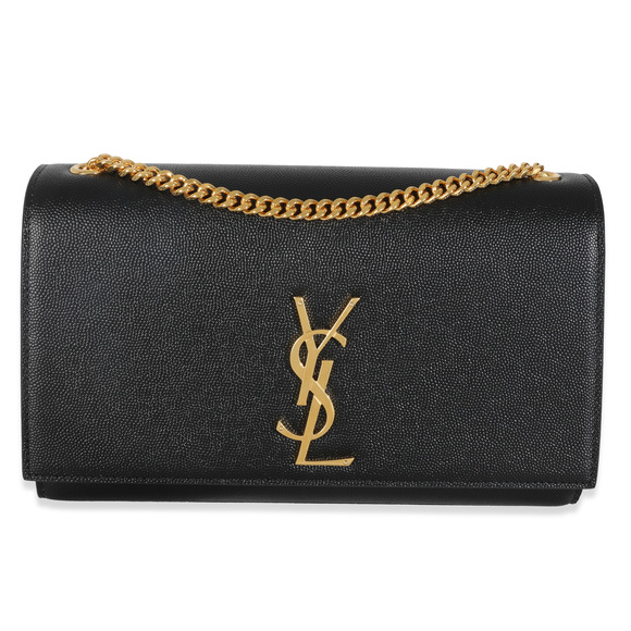 Saint Laurent Black Grain De Poudre Medium Kate Chain Bag - Picture 1 of 8